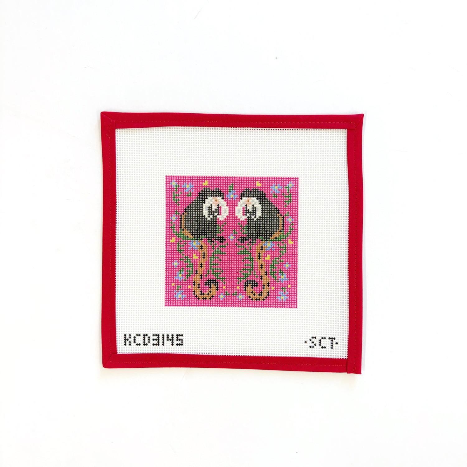 Tropical Emperor Tamarin on PinkKCNCanvasThe Red Thread Atelier
