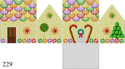 SR0229-18 Lemon Chiffon and Fruit Slices, 3D Gingerbread House - 18 mesh