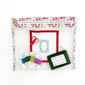 Ultimate Needlepoint Travel Kit - Striped Wreath Wallet