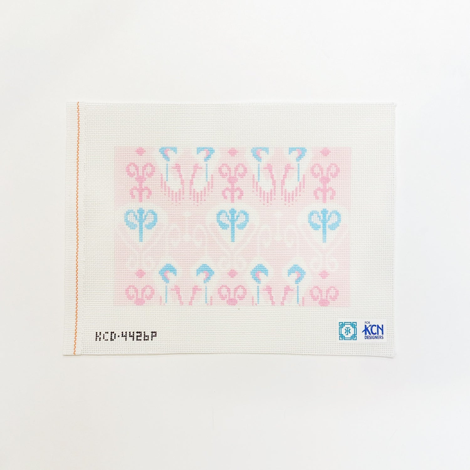 Pink IKATJennifer Hall NeedlepointCanvasThe Red Thread Atelier