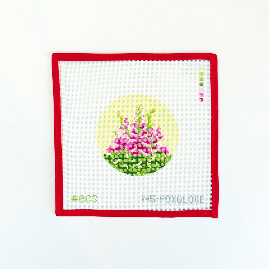 Foxglove Floral RoundElizabeth Crane SwartzCanvasThe Red Thread Atelier