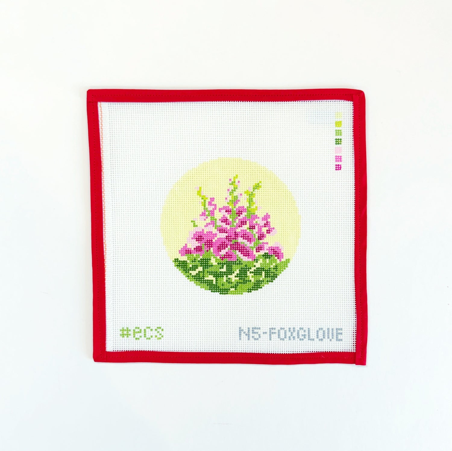 Foxglove Floral RoundElizabeth Crane SwartzCanvasThe Red Thread Atelier