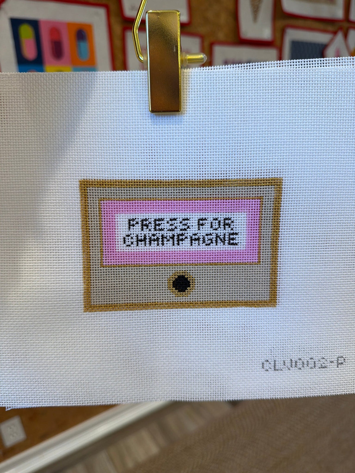 CLV002-P Press for Champagne - PinkCate La VieCanvasThe Red Thread Atelier