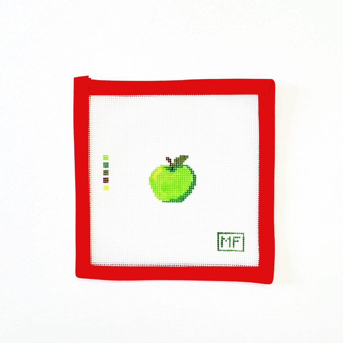 Mini Green AppleMF NeedlepointCanvasThe Red Thread Atelier