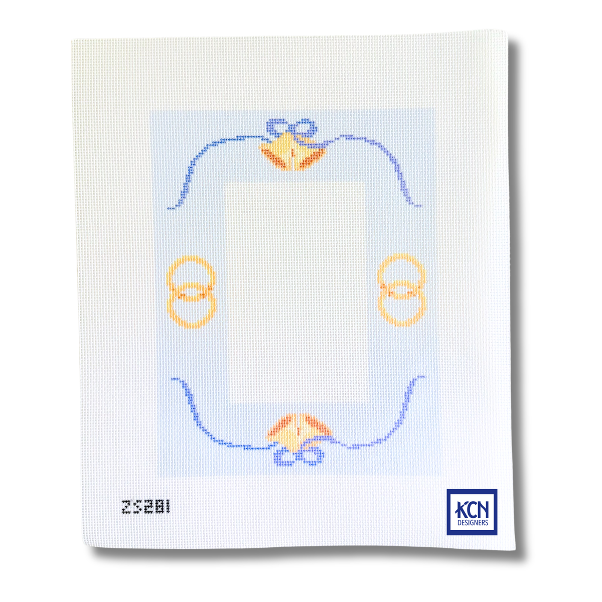 Wedding Bells Frame needlepoint canvas by Ziggy Stitches for KCN Designers