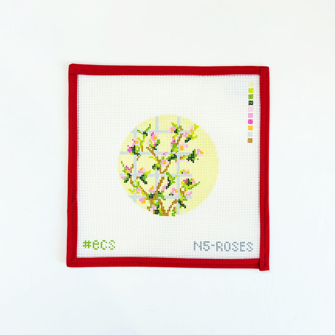 Climbing Roses Floral RoundElizabeth Crane SwartzCanvasThe Red Thread Atelier