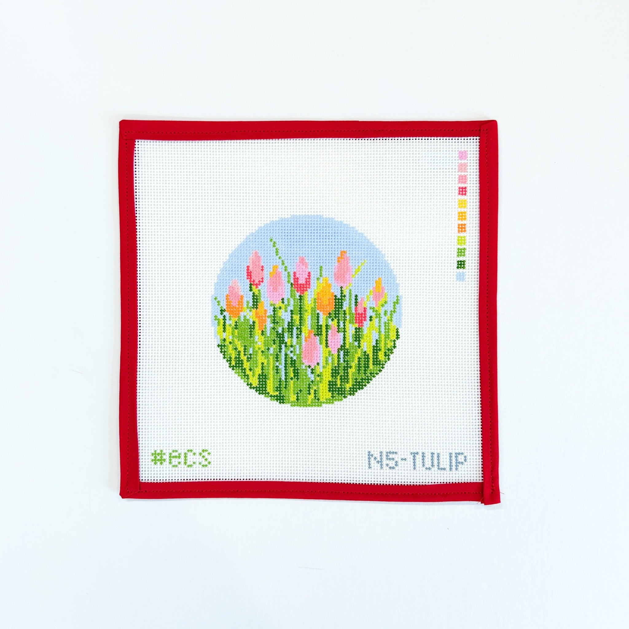 Tulip Floral RoundElizabeth Crane SwartzCanvasThe Red Thread Atelier