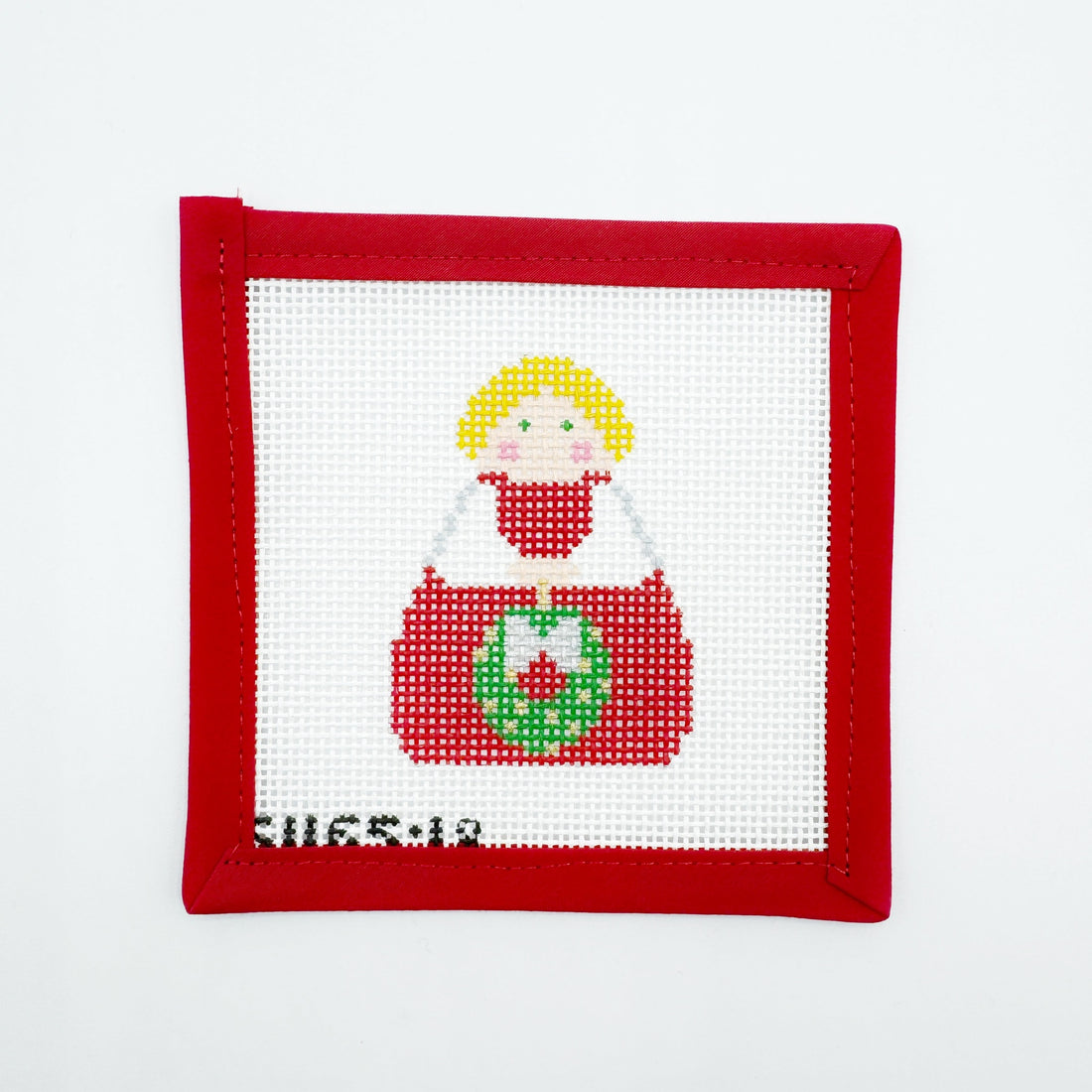 Stitch It’s - Red &amp; White Angel w Green Wreath