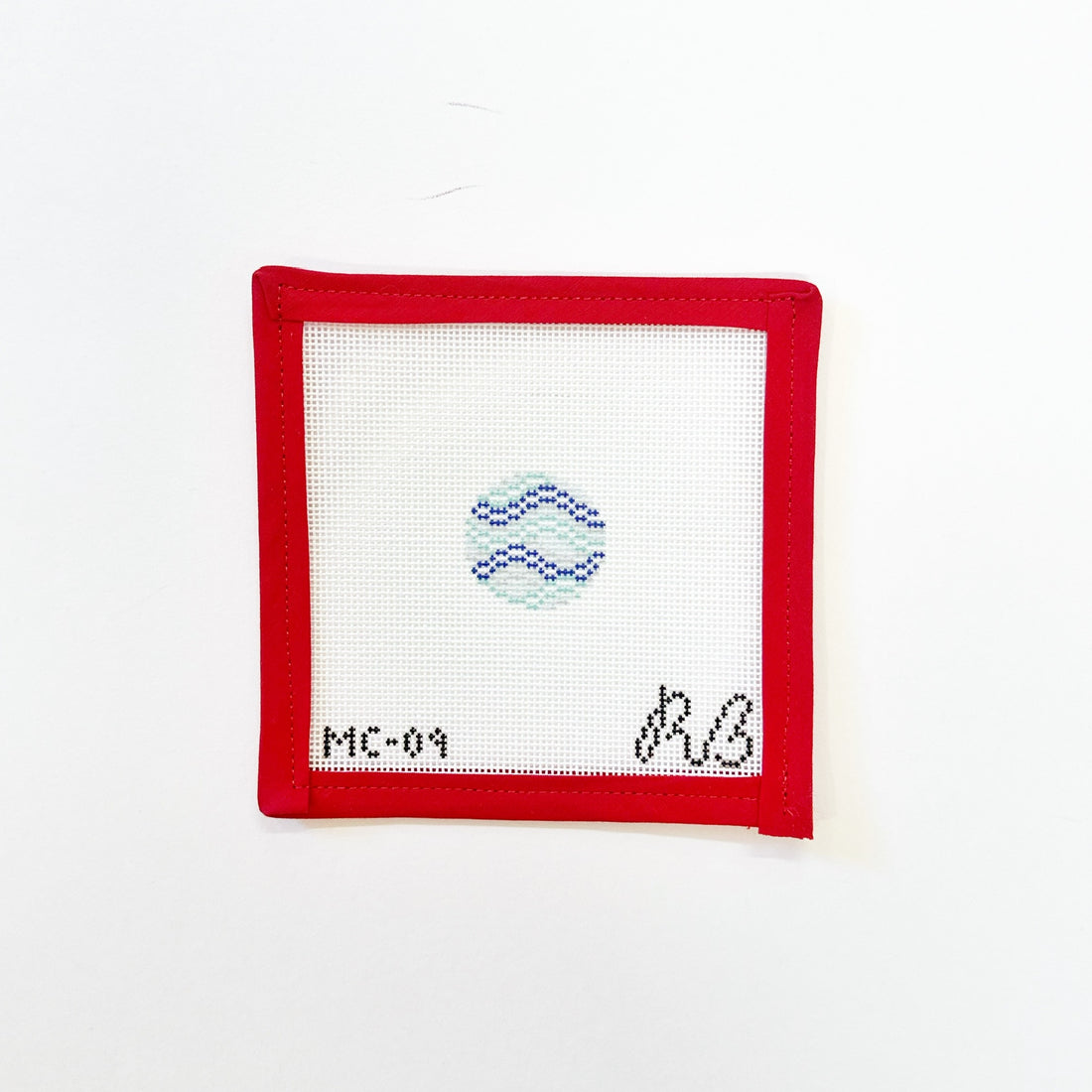 Waves Key Fob InsertRachel BarriCanvasThe Red Thread Atelier