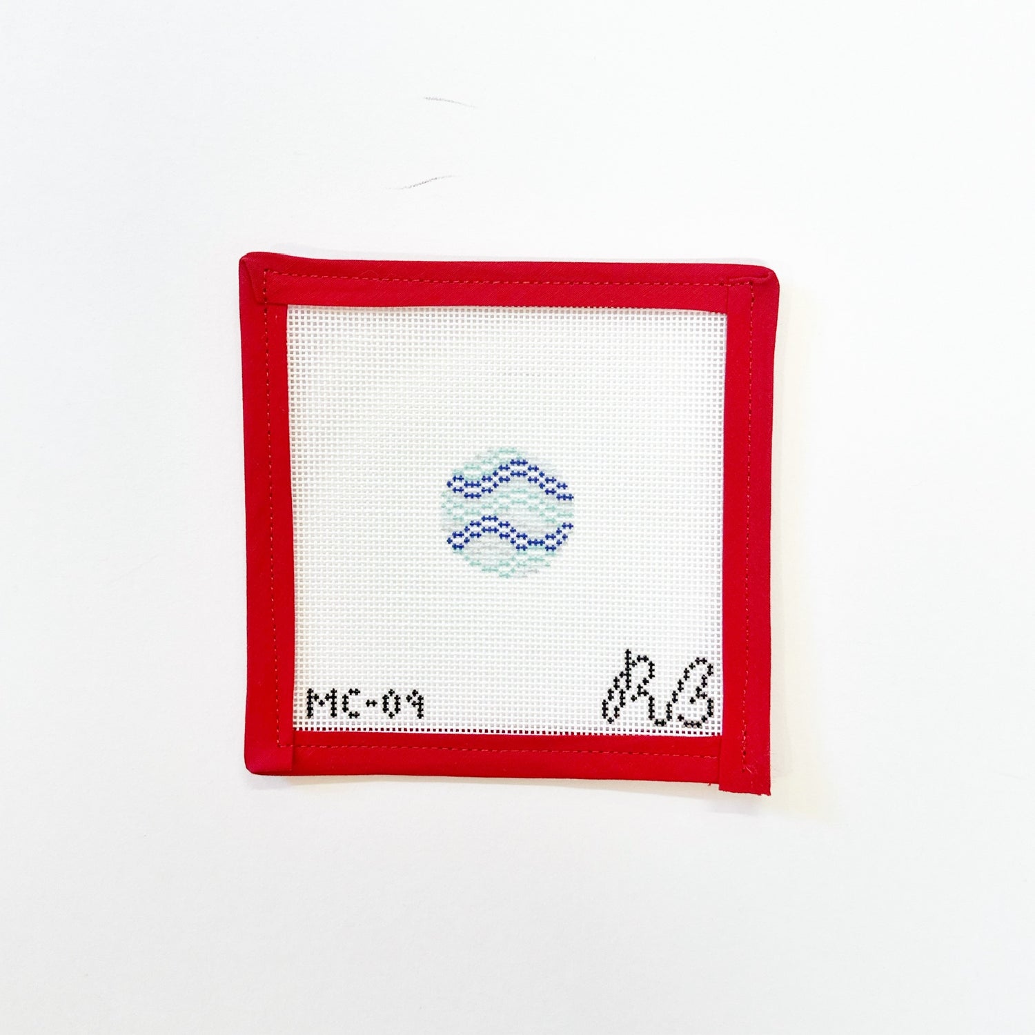 Waves Key Fob InsertRachel BarriCanvasThe Red Thread Atelier