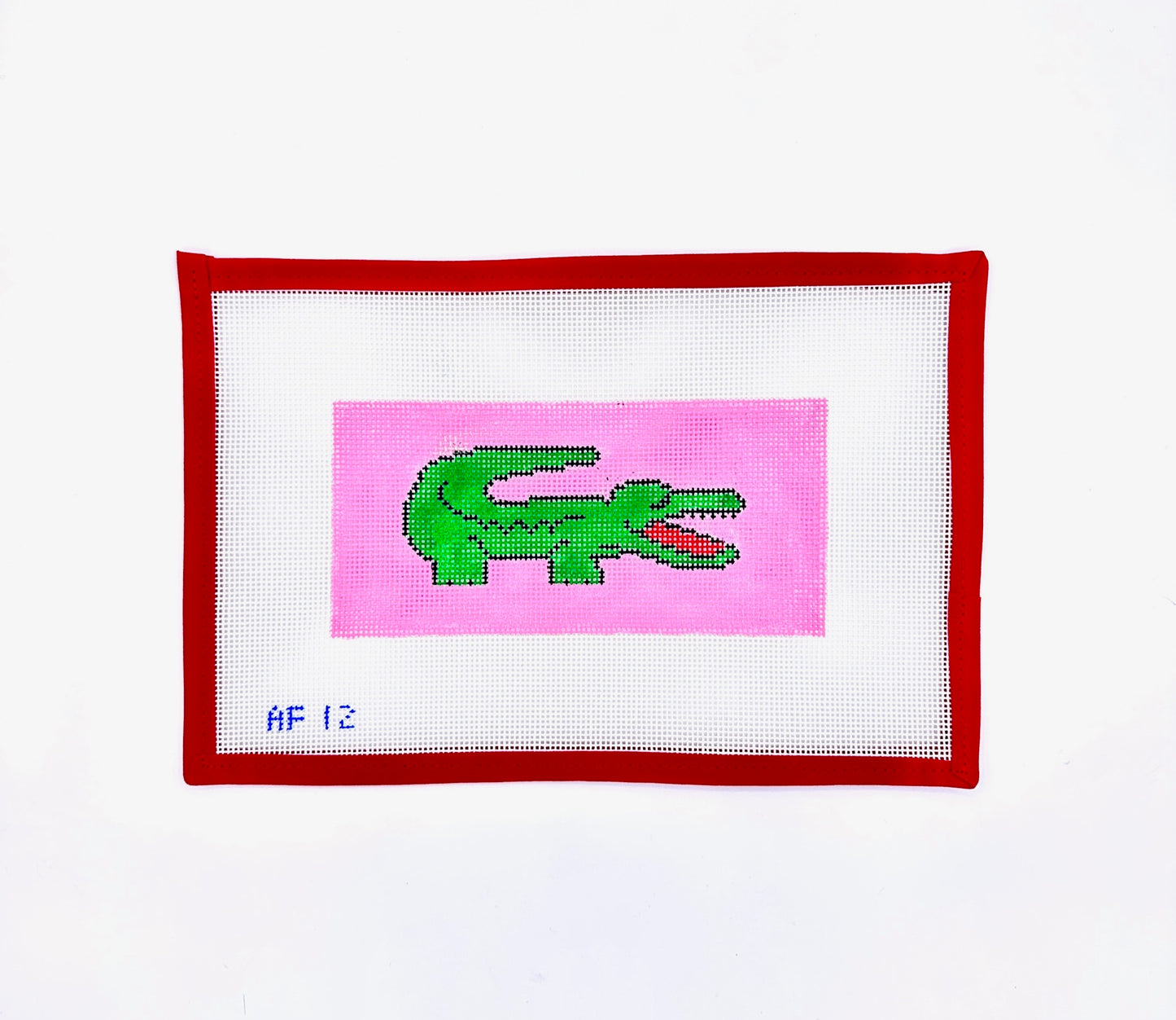 Green Croc w Pink background