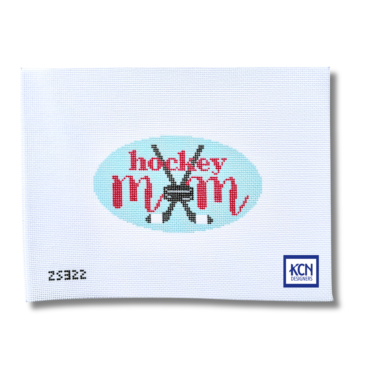 Hockey Mom needlepoint canvas by Ziggy Stitches for KCN Designers
