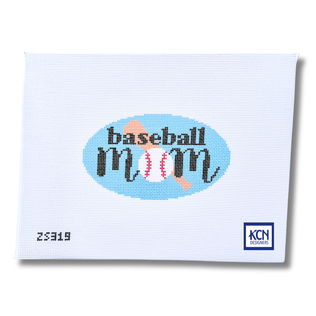 Baseball Mom needlepoint canvas by Ziggy Stitches for KCN Designers