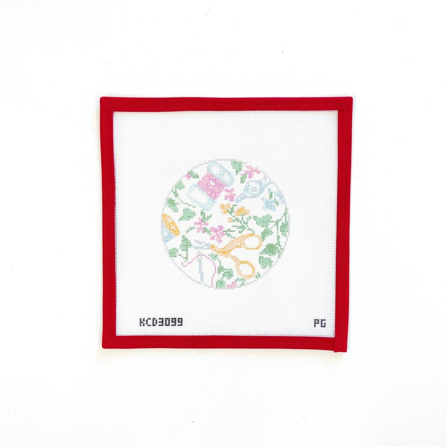 Needlepoint Print RoundKCNCanvasThe Red Thread Atelier