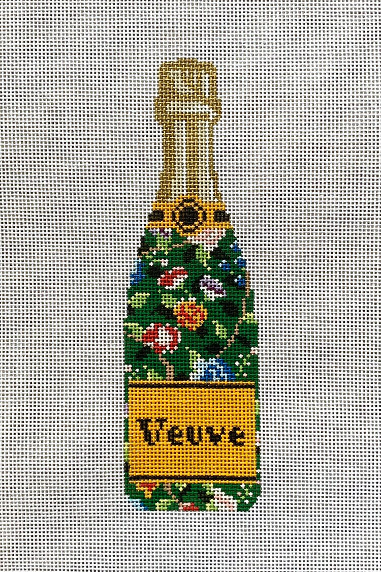 CLV004-GF Champagne Bottle - Green Floral
