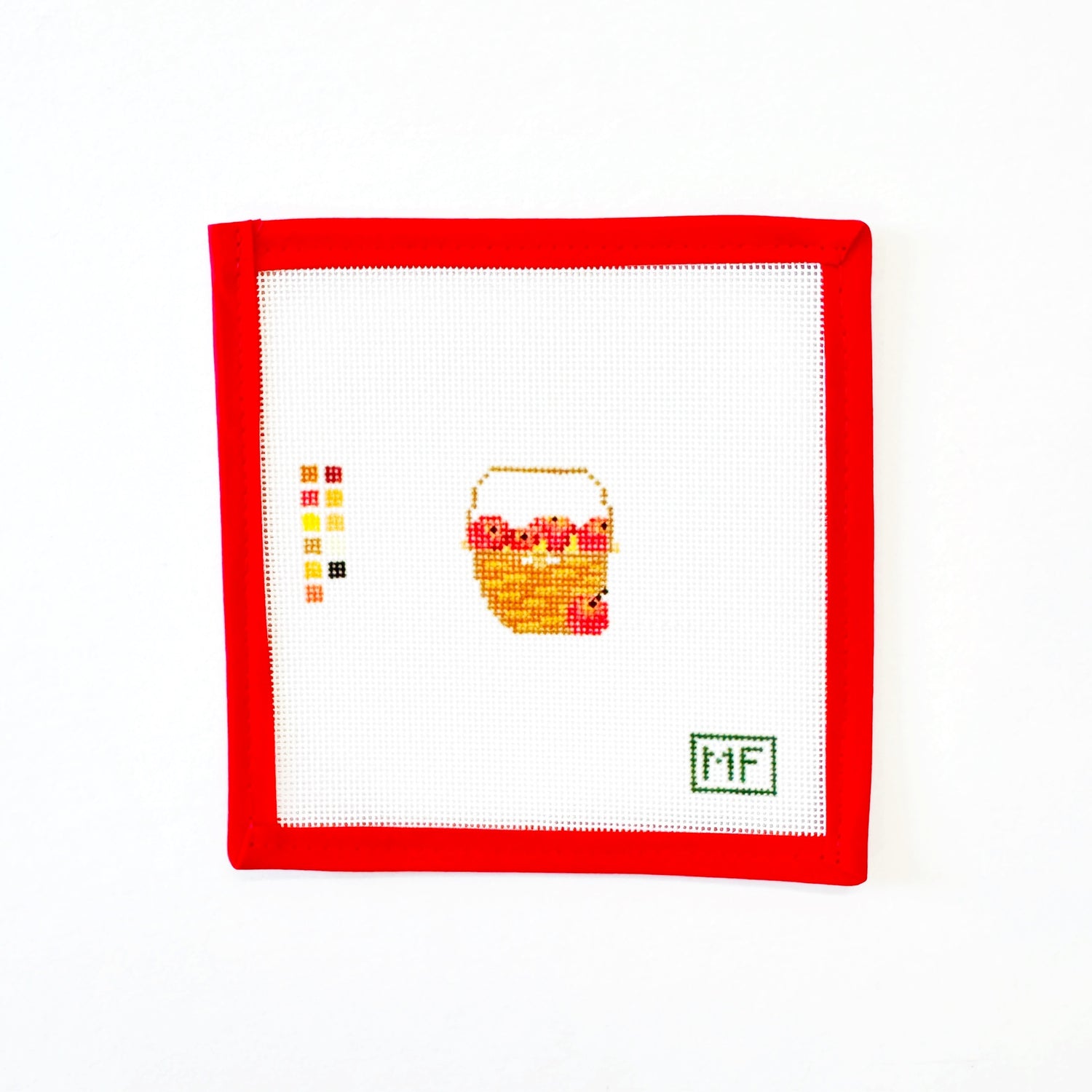 Apples in a Basket MiniMF NeedlepointCanvasThe Red Thread Atelier