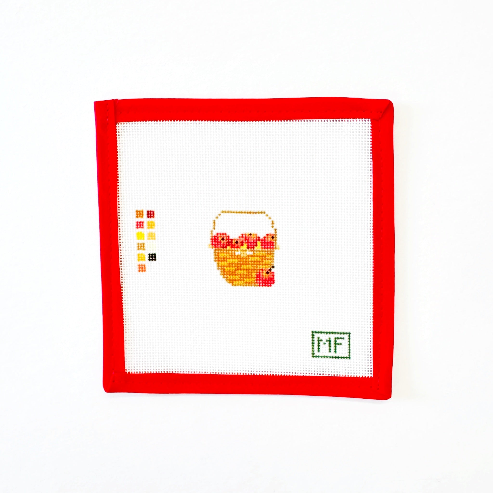 Apples in a Basket MiniMF NeedlepointCanvasThe Red Thread Atelier