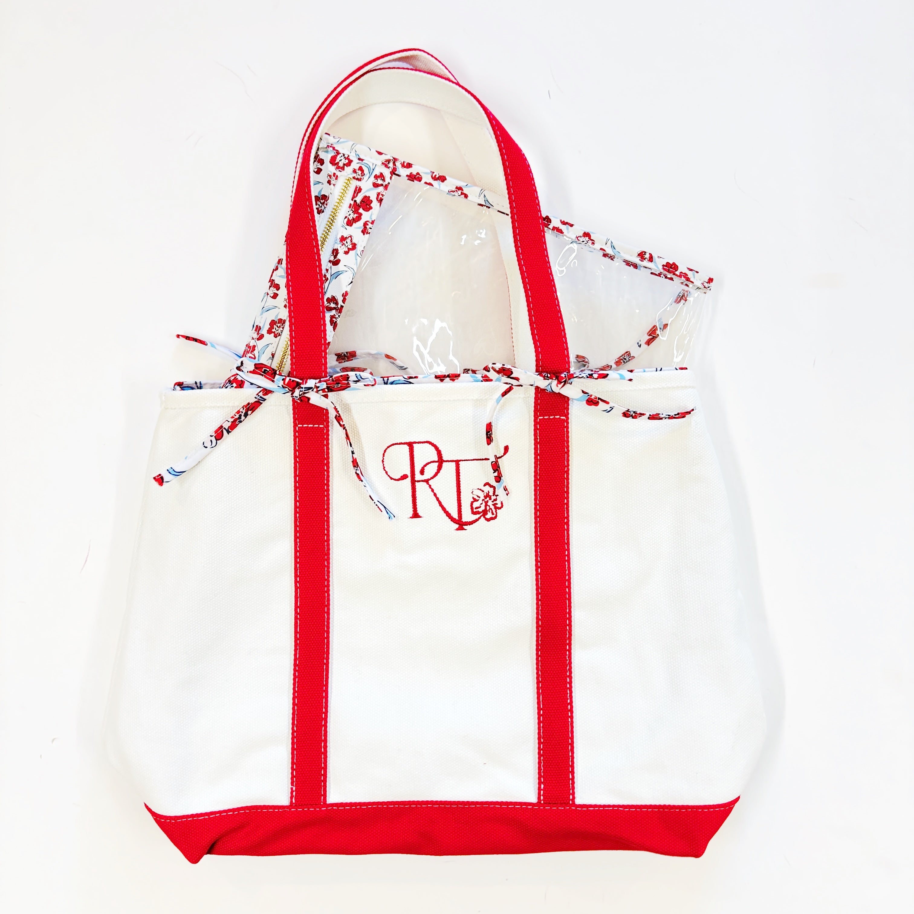 Red Thread Boat Tote w Tie In
