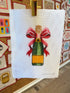 CLV004-RB Champagne Bottle - Red BowCate La VieCanvasThe Red Thread Atelier
