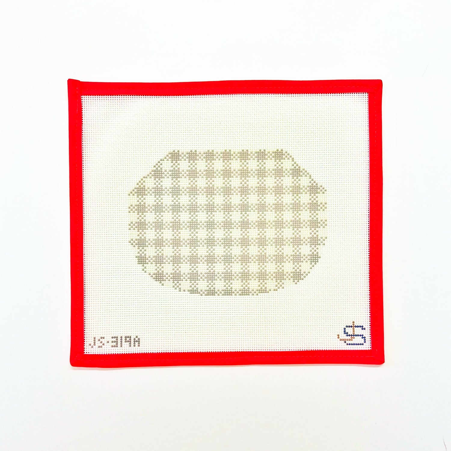 Kiss Lock Bag Canvas - Gingham GreyscaleJeni Sandberg NeedlepointCanvasThe Red Thread Atelier