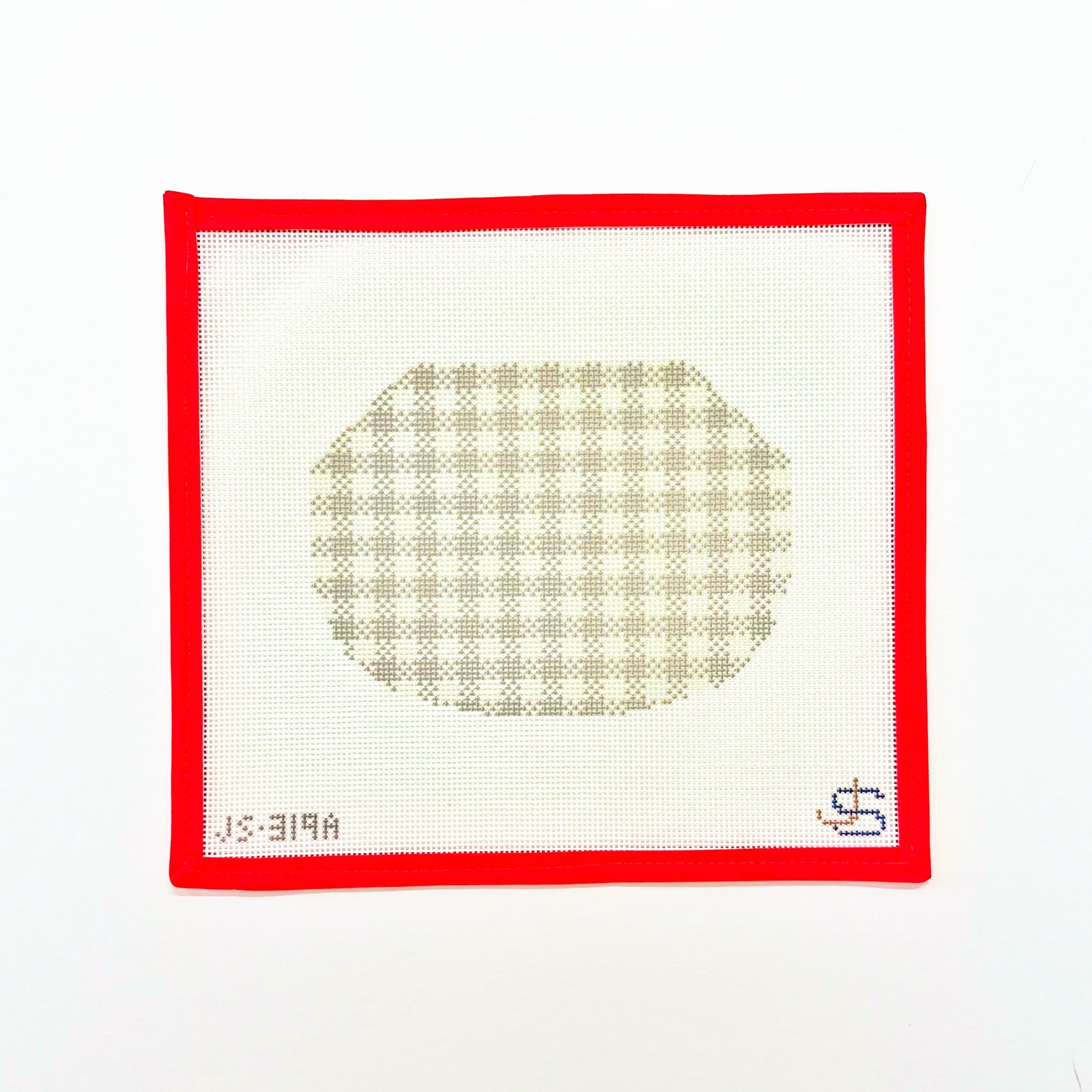 Kiss Lock Bag Canvas - Gingham GreyscaleJeni Sandberg NeedlepointCanvasThe Red Thread Atelier