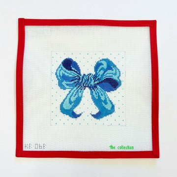 Blue Bow - 5&quot; sq.