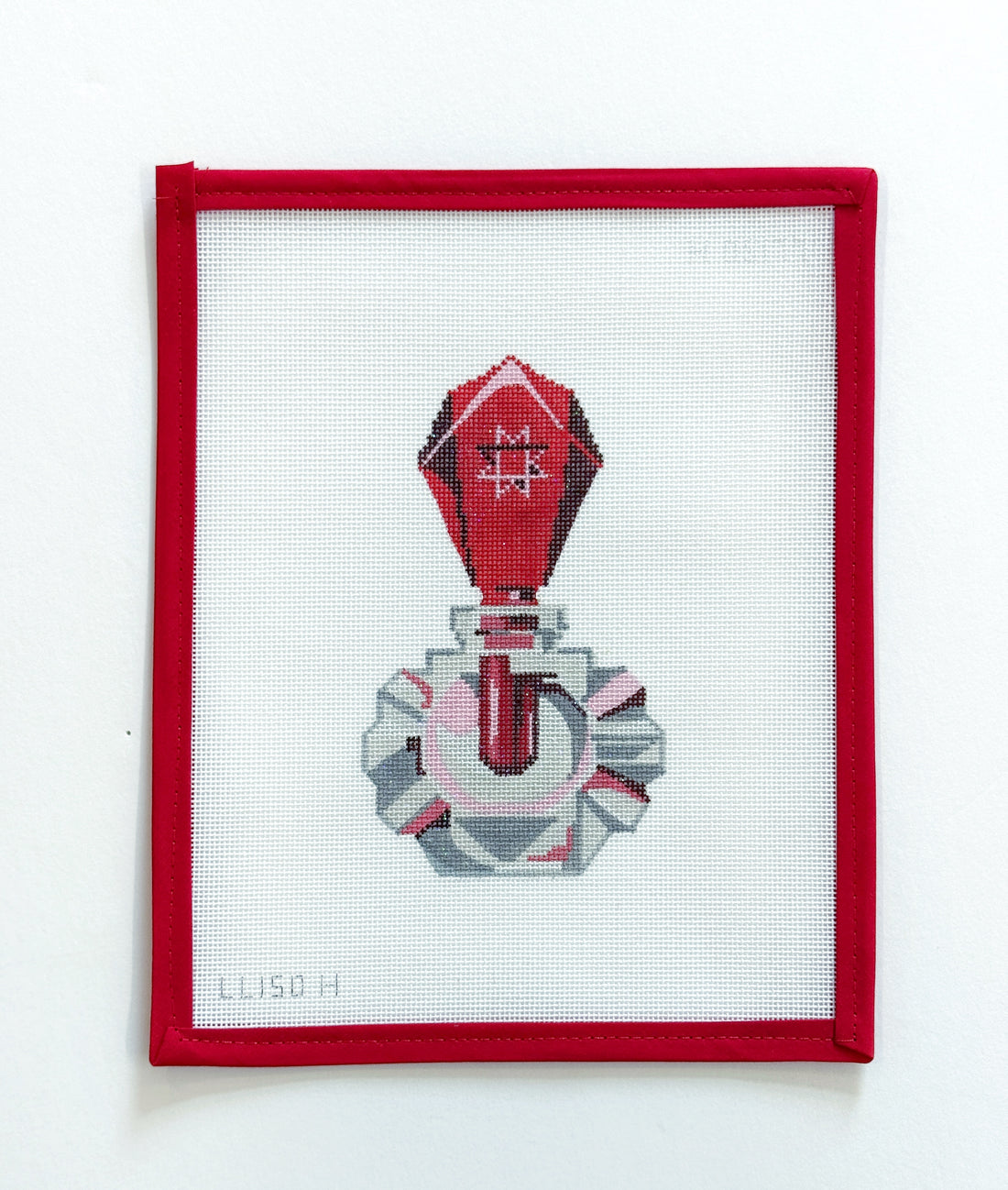 Pink &amp; Red Glass Perfume Bottle