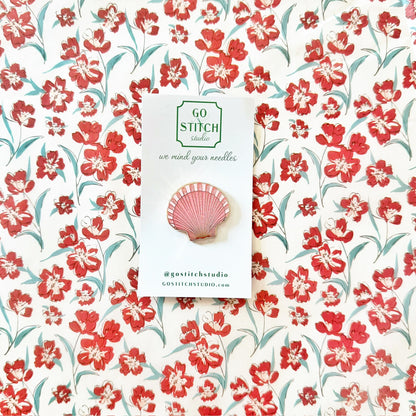 Pink Scallop Seashell NeedleminderGo Stitch StudioNeedleminderThe Red Thread Atelier
