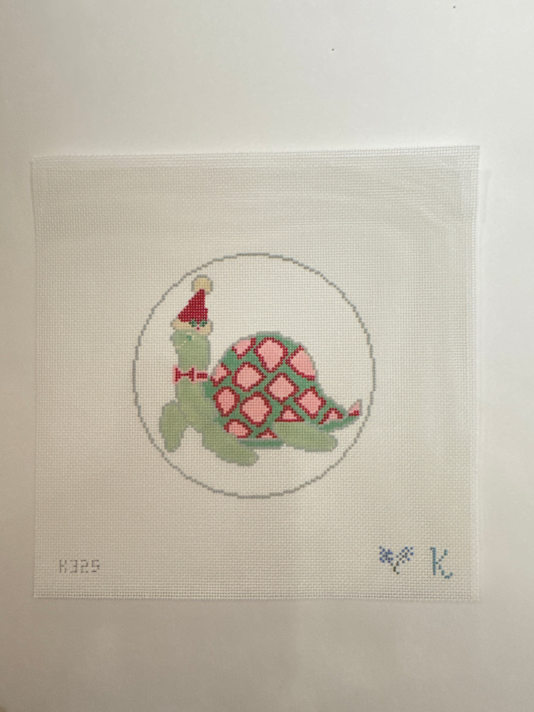 K325 Turtle with Santa Hat Ornament