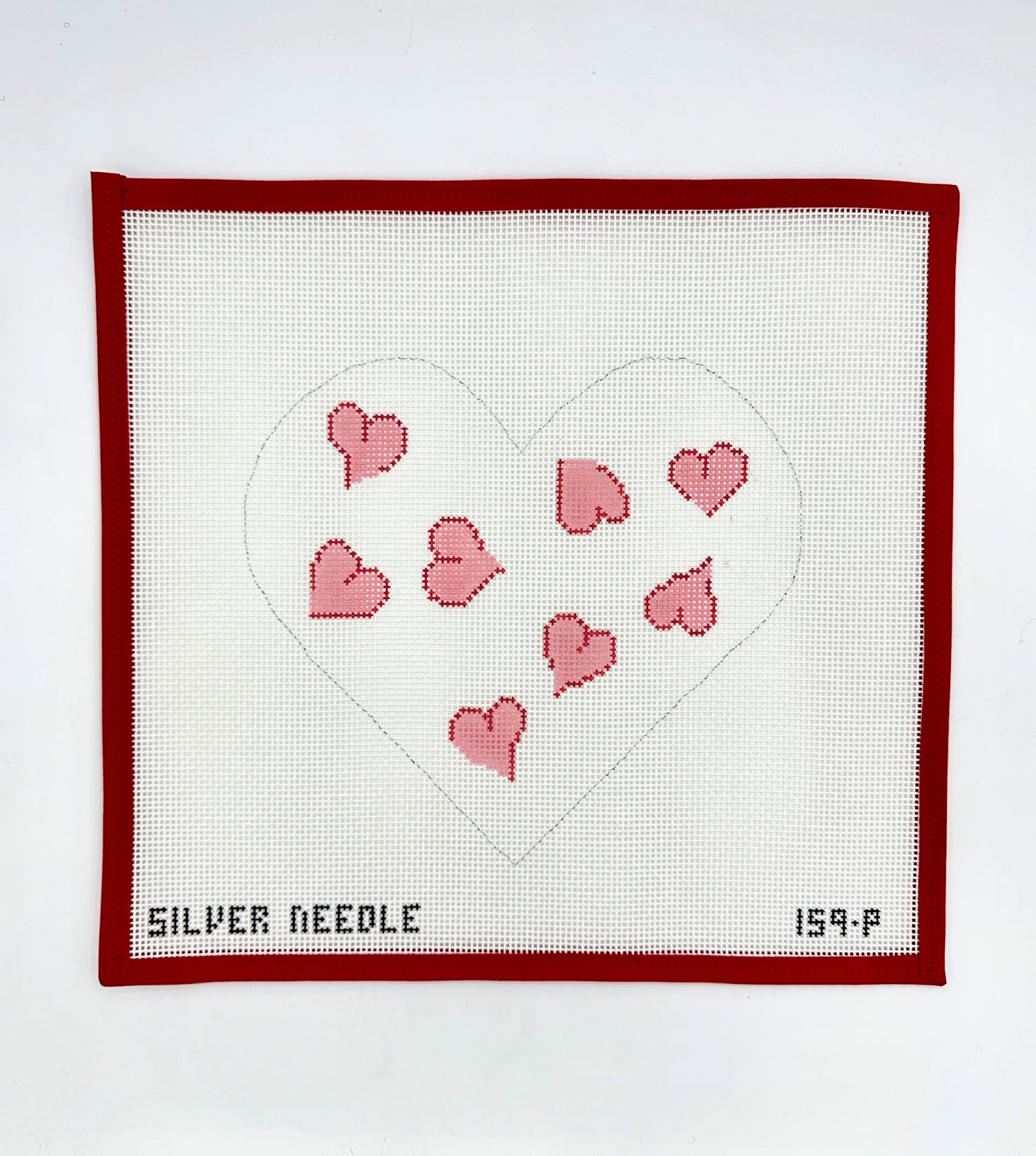 Silver Needle Hearts Pillow