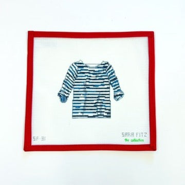Navy + White Striped Shirt
