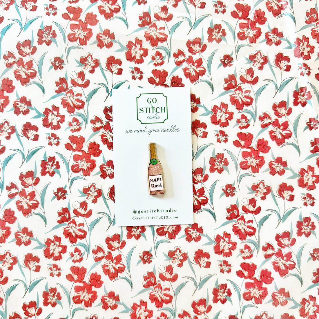 Rose Bottle NeedleminderGo Stitch StudioNeedleminderThe Red Thread Atelier