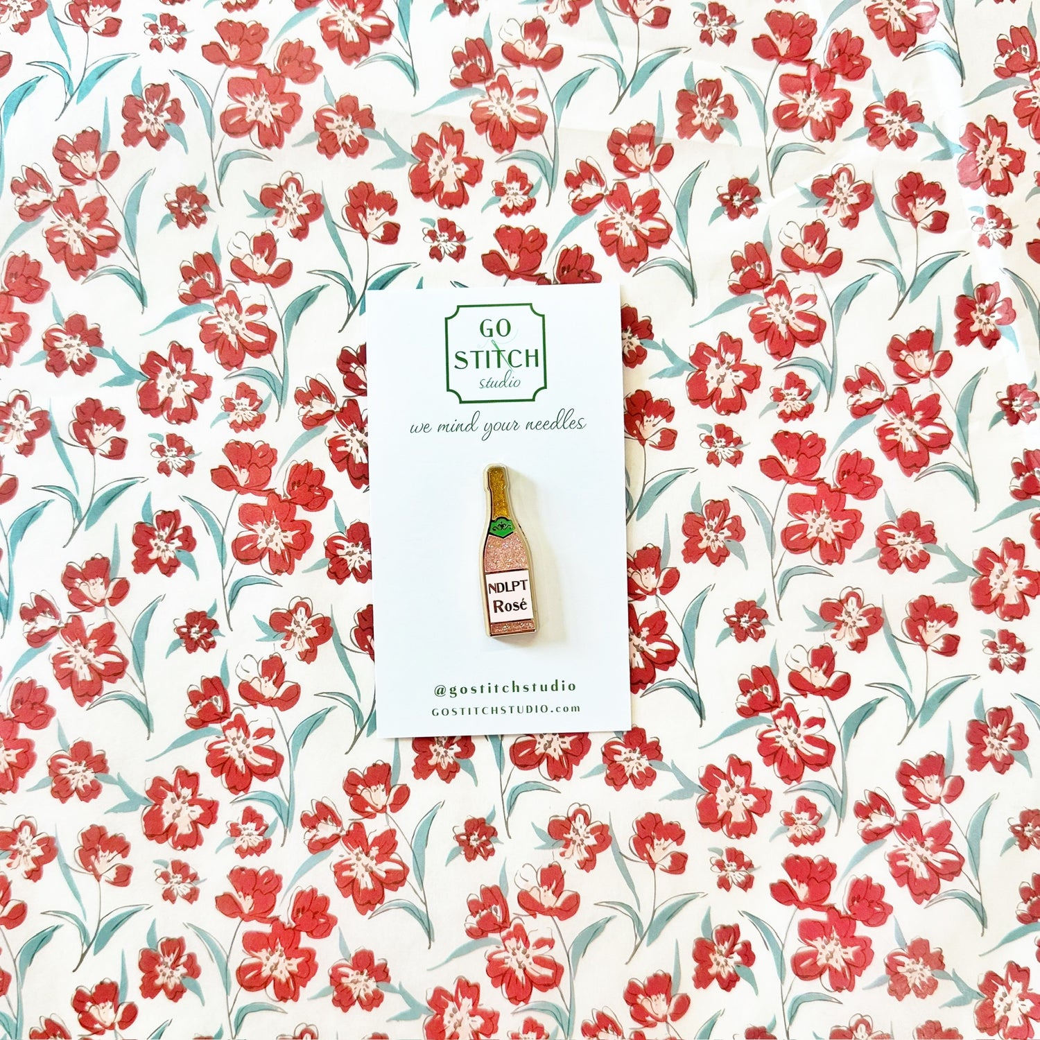 Rose Bottle NeedleminderGo Stitch StudioNeedleminderThe Red Thread Atelier
