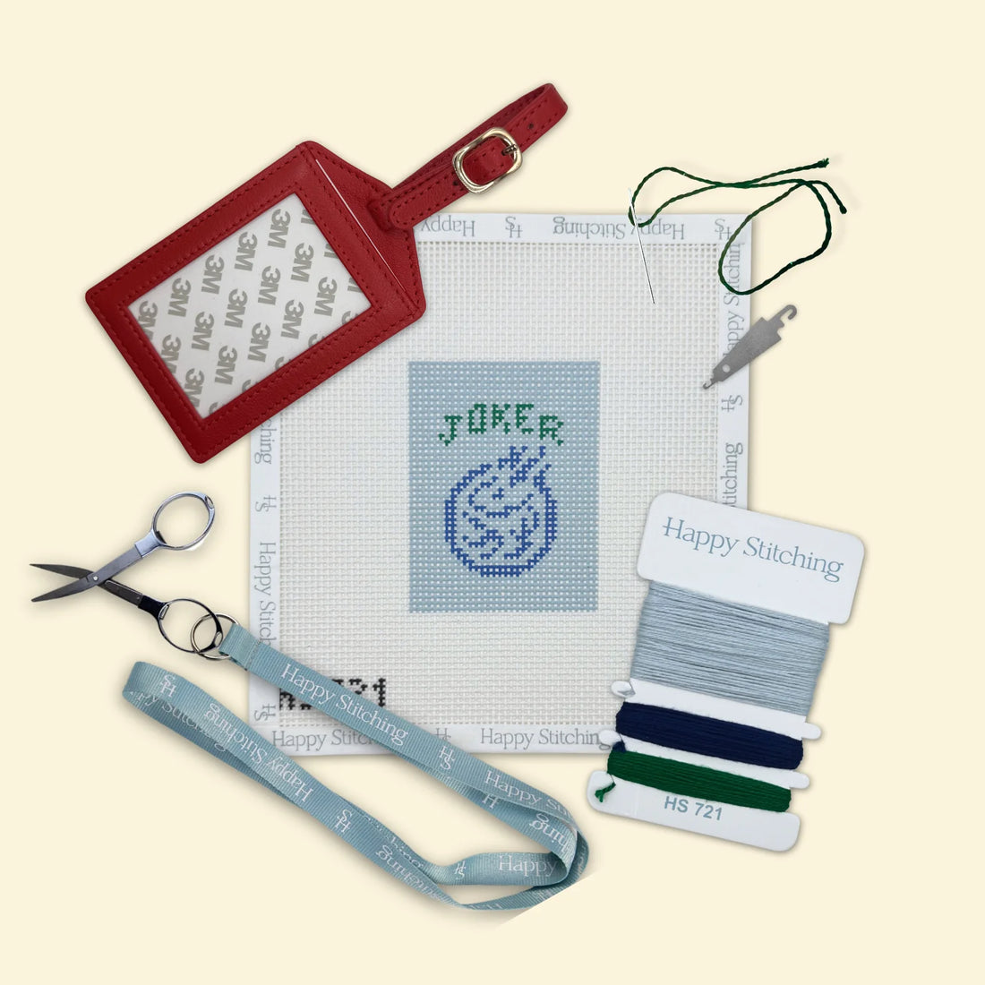Mah Jong Joker Tile Luggage Tag Kit - Happy Stitching