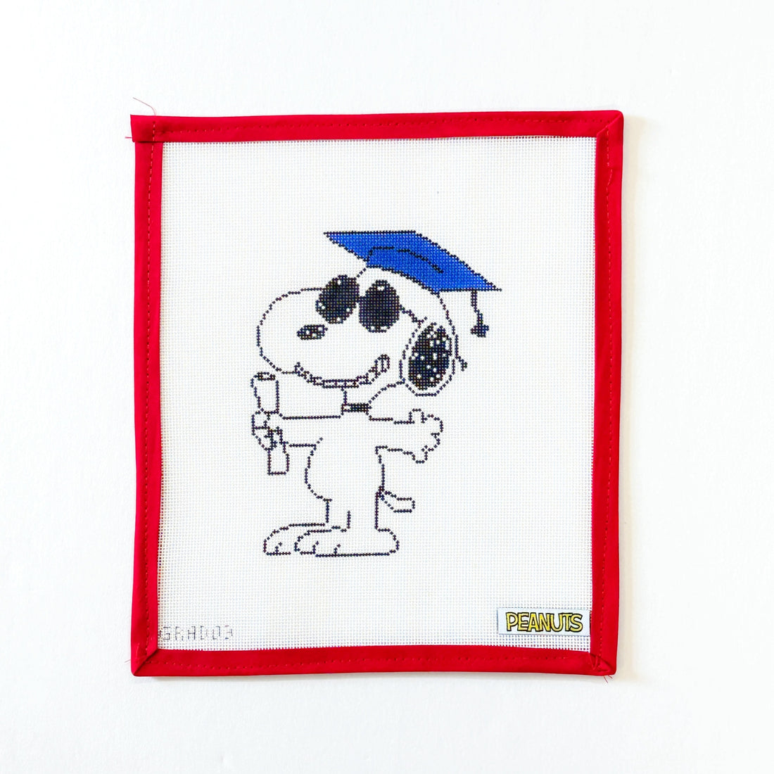 Snoopy Graduation Pose - PeanutsOfficially NeedlepointCanvasThe Red Thread Atelier