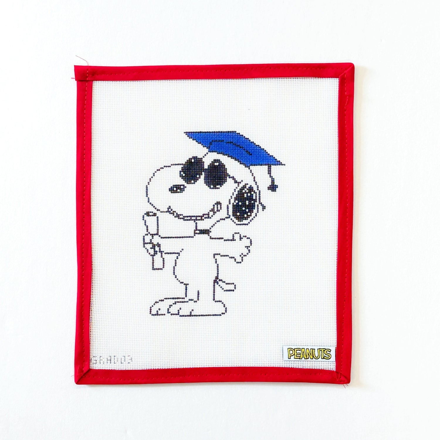 Snoopy Graduation Pose - PeanutsOfficially NeedlepointCanvasThe Red Thread Atelier