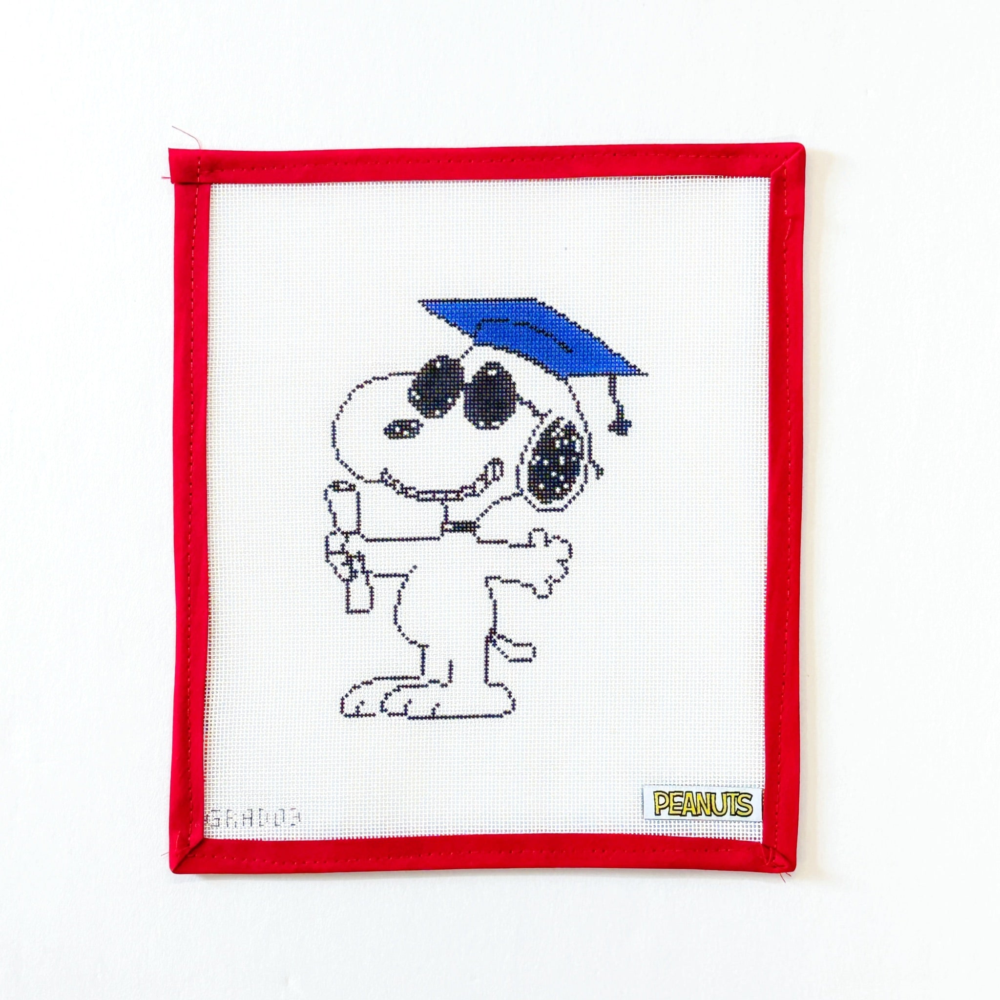 Snoopy Graduation Pose - PeanutsOfficially NeedlepointCanvasThe Red Thread Atelier