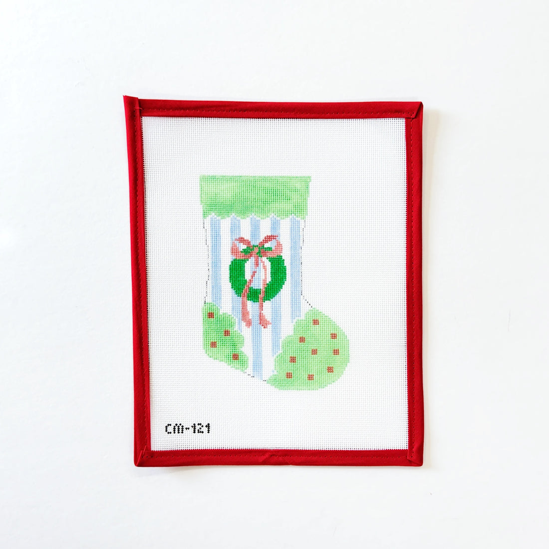 Christmas Wreath Mini StockingThe Needle BugCanvasThe Red Thread Atelier