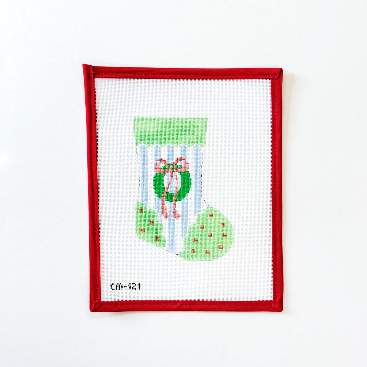 Christmas Wreath Mini StockingThe Needle BugCanvasThe Red Thread Atelier