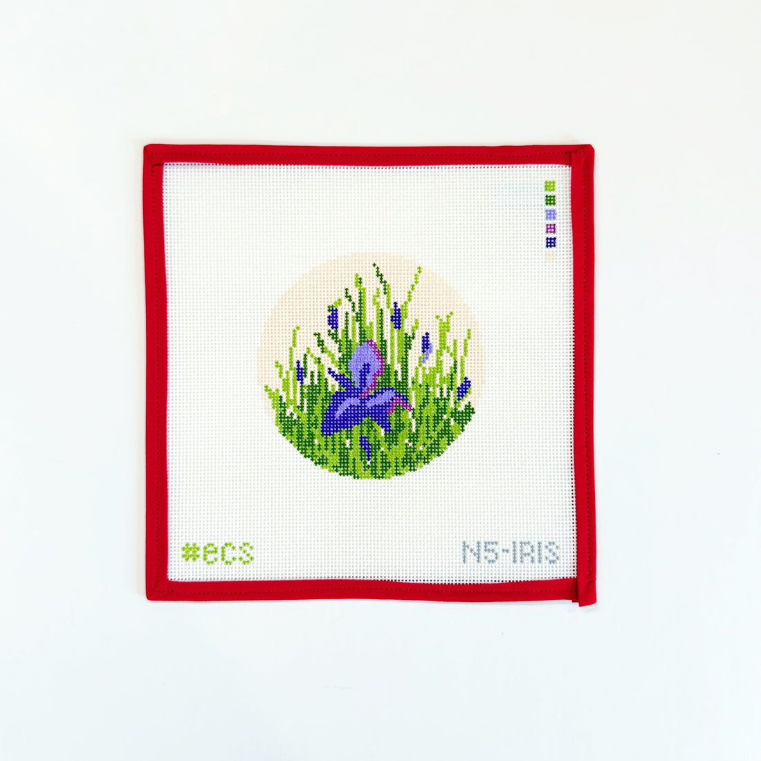 Iris Floral RoundElizabeth Crane SwartzCanvasThe Red Thread Atelier