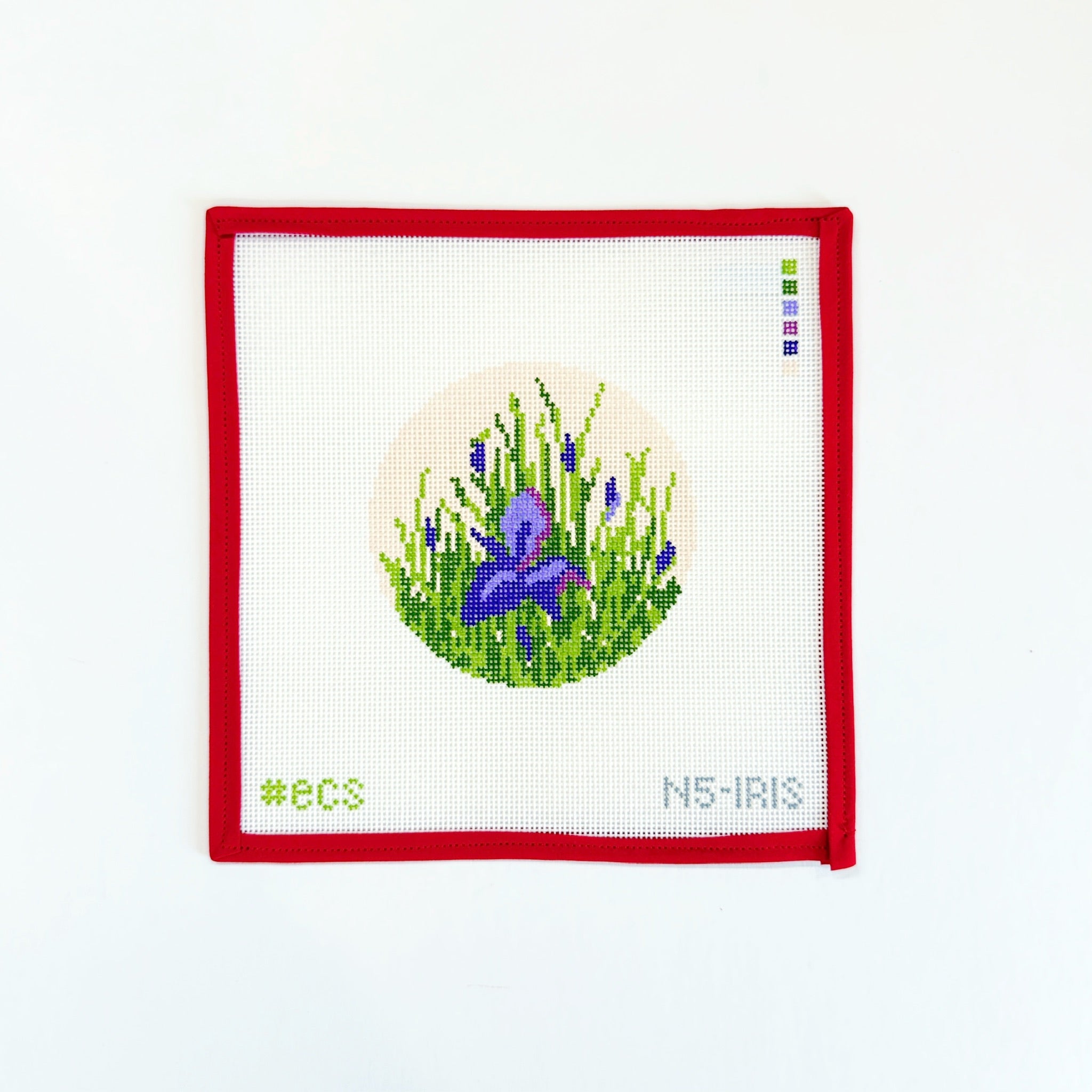 Iris Floral RoundElizabeth Crane SwartzCanvasThe Red Thread Atelier