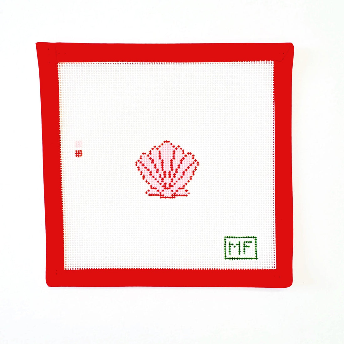 Mini Pink ShellMF NeedlepointCanvasThe Red Thread Atelier