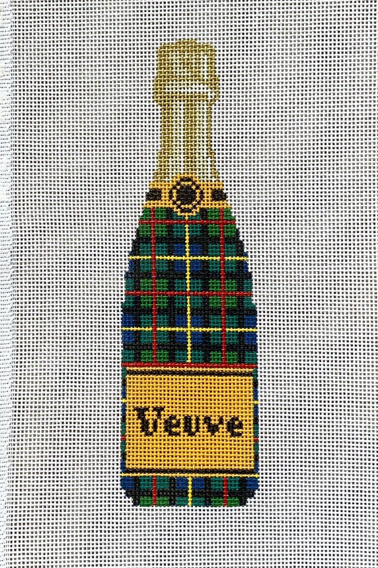 CLV004-T Champagne Bottle - TartanCate La VieCanvasThe Red Thread Atelier