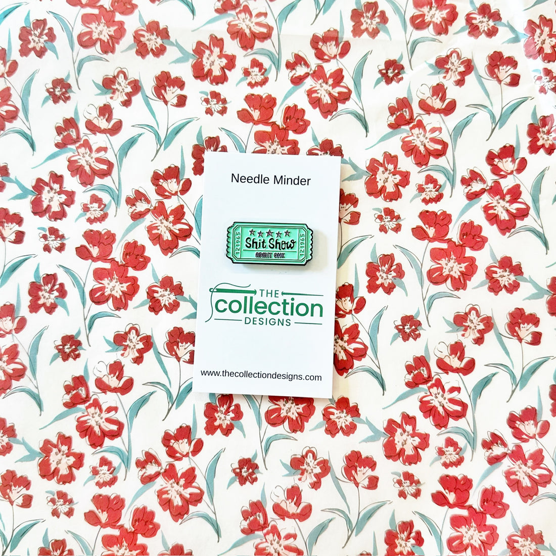 Sh!t Show Ticket Needle minderThe Collection DesignsNeedleminderThe Red Thread Atelier
