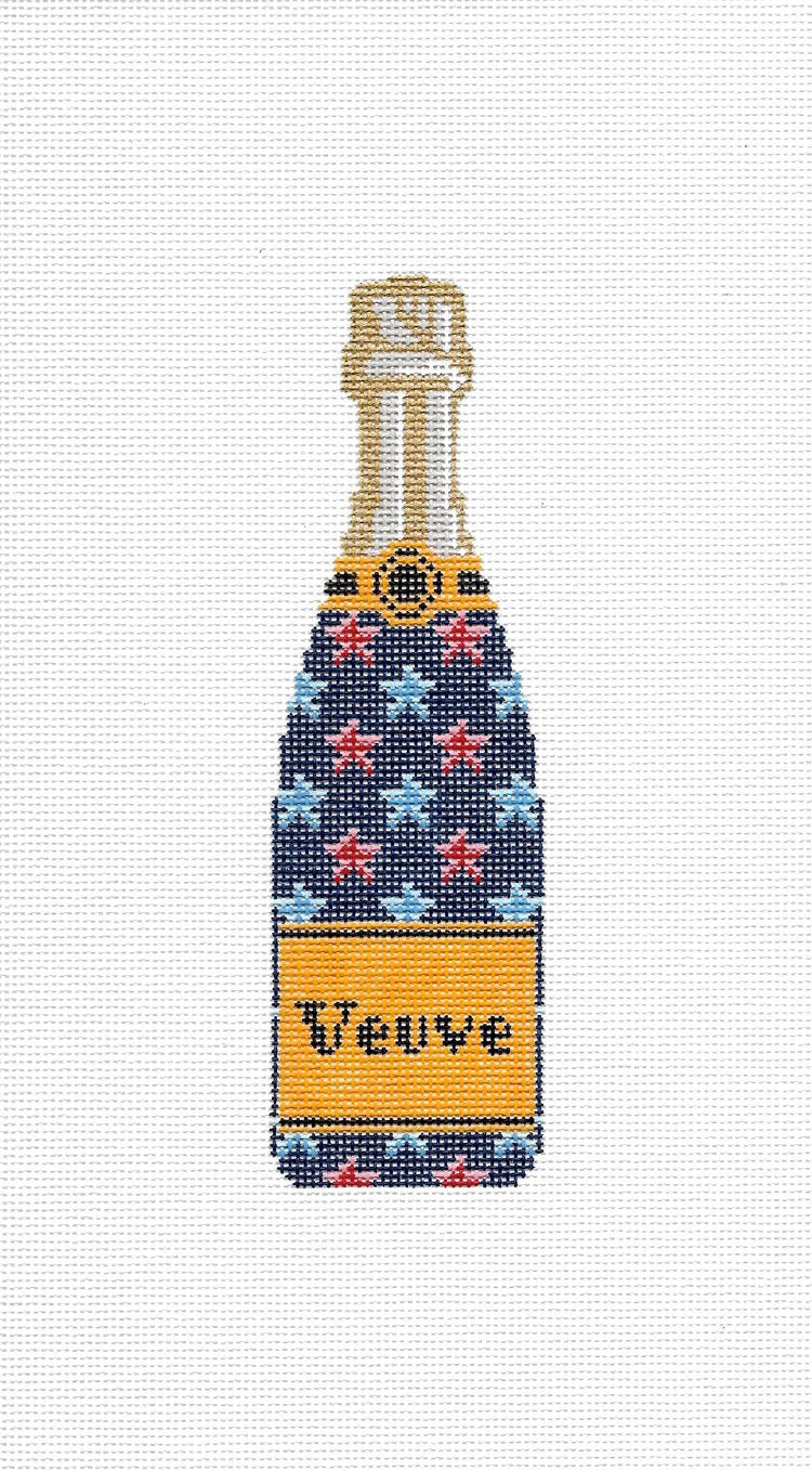 CLV004-SS Champagne Bottle - Star SpangledCate La VieCanvasThe Red Thread Atelier