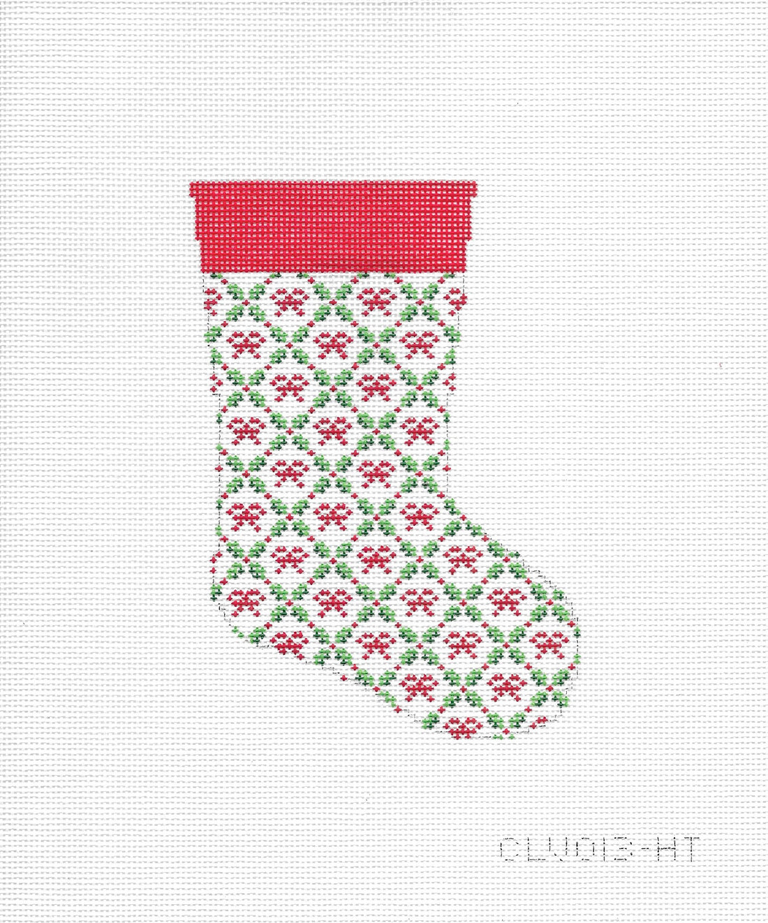 CLV013-HT Mini Stocking - Holiday Trellis