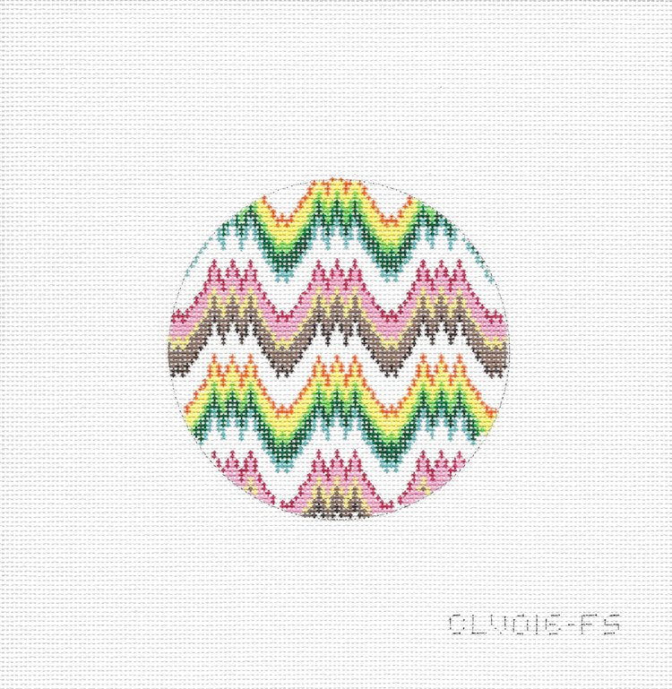 CLV016-FS 4&quot; Round - Flame Stitch