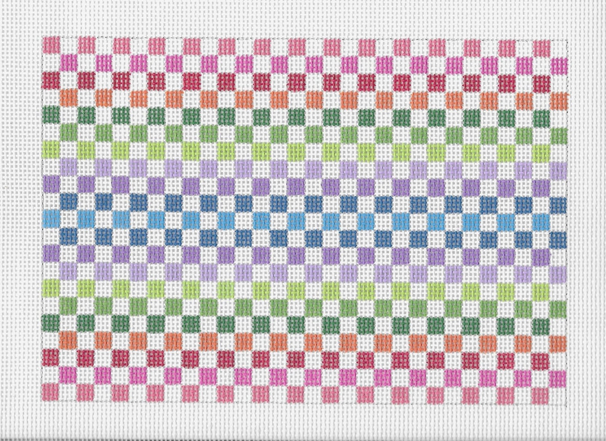 CLV019-RC Clutch - Rainbow CheckCate La VieCanvasThe Red Thread Atelier