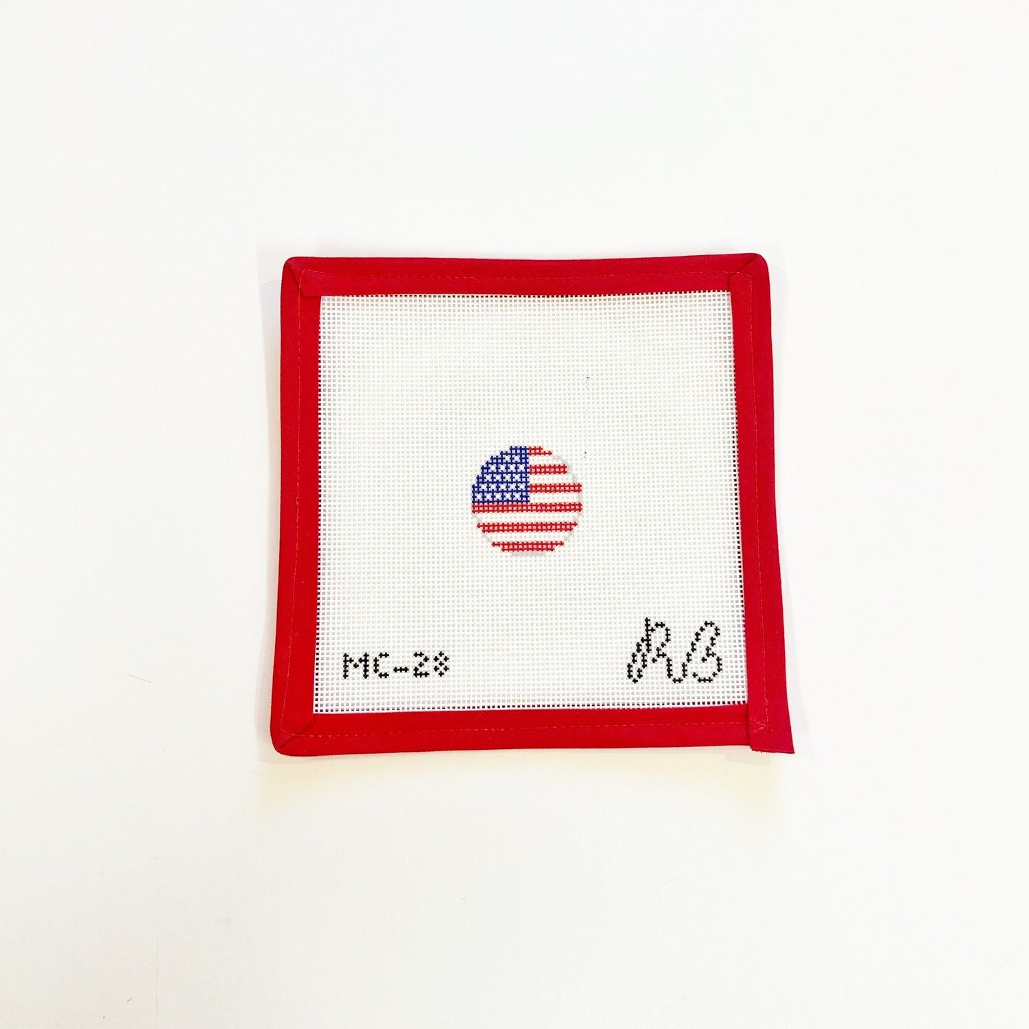 Flag Key Fob InsertRachel BarriCanvasThe Red Thread Atelier