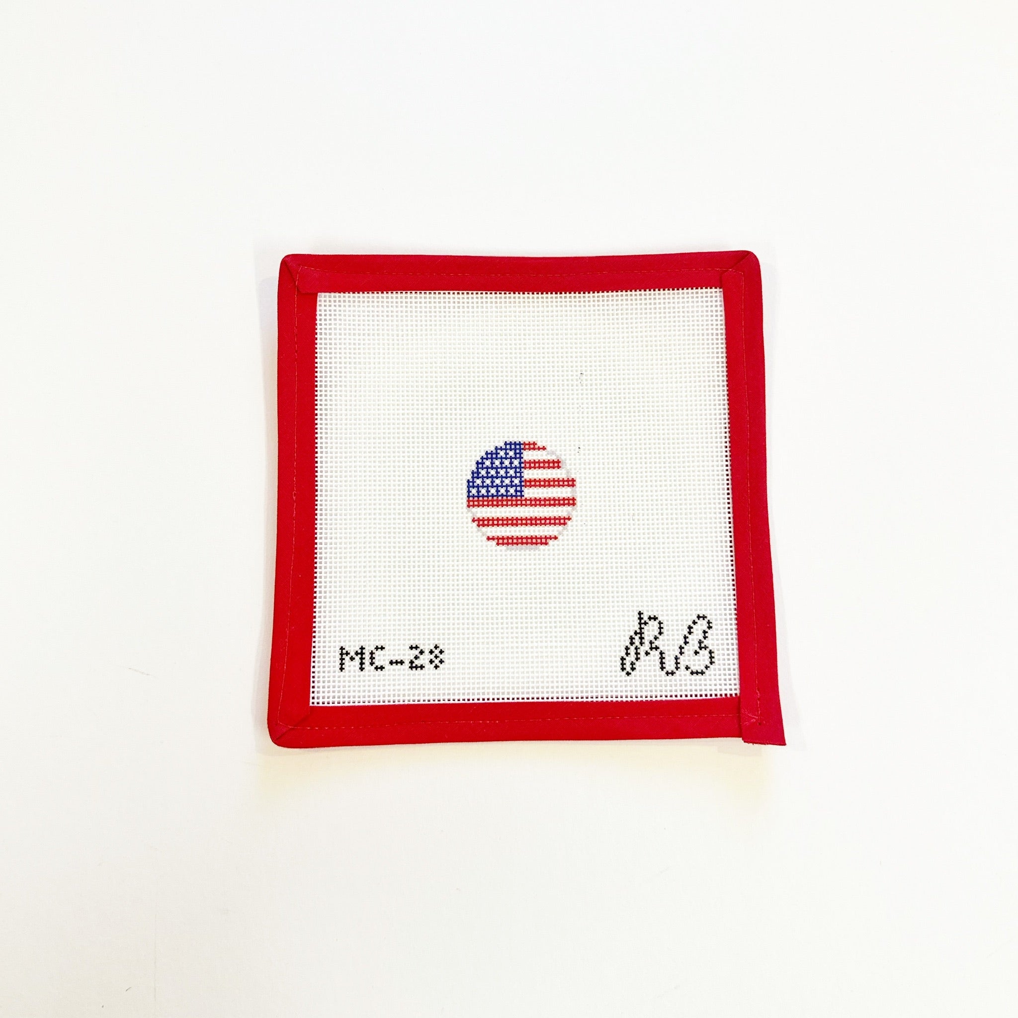 Flag Key Fob InsertRachel BarriCanvasThe Red Thread Atelier